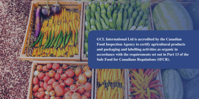 GCL International Ltd is accredited by the Canadian Food Inspection Agency